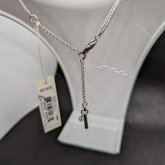 NWT Kenneth Cole Silver sparkly Beaded Pendant Necklace - Picture 2 of 5